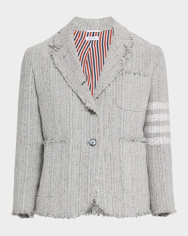 4 Bar Tweed Single-Breasted Sportcoat